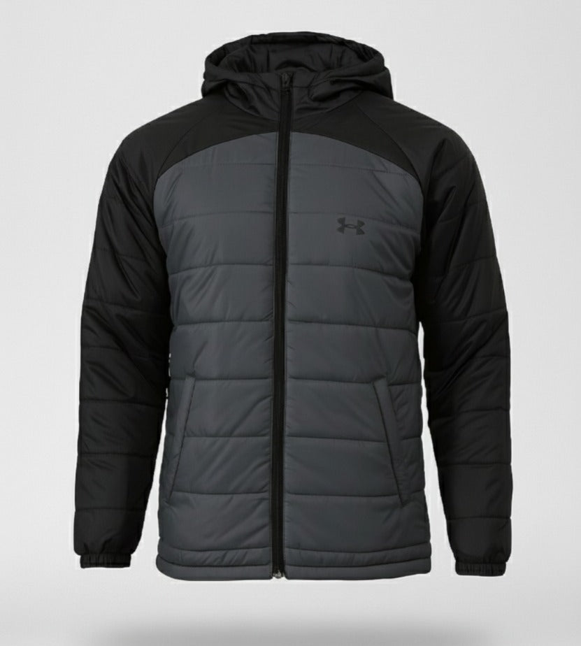 Zenith Hybrid Hooded Puffer - Dark Charcoal