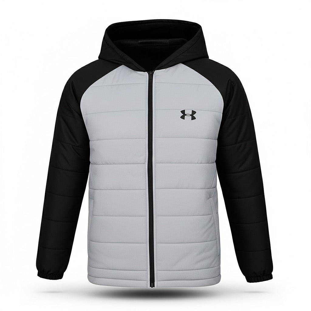 Zenith Hybrid Hooded Puffer - Dark Charcoal